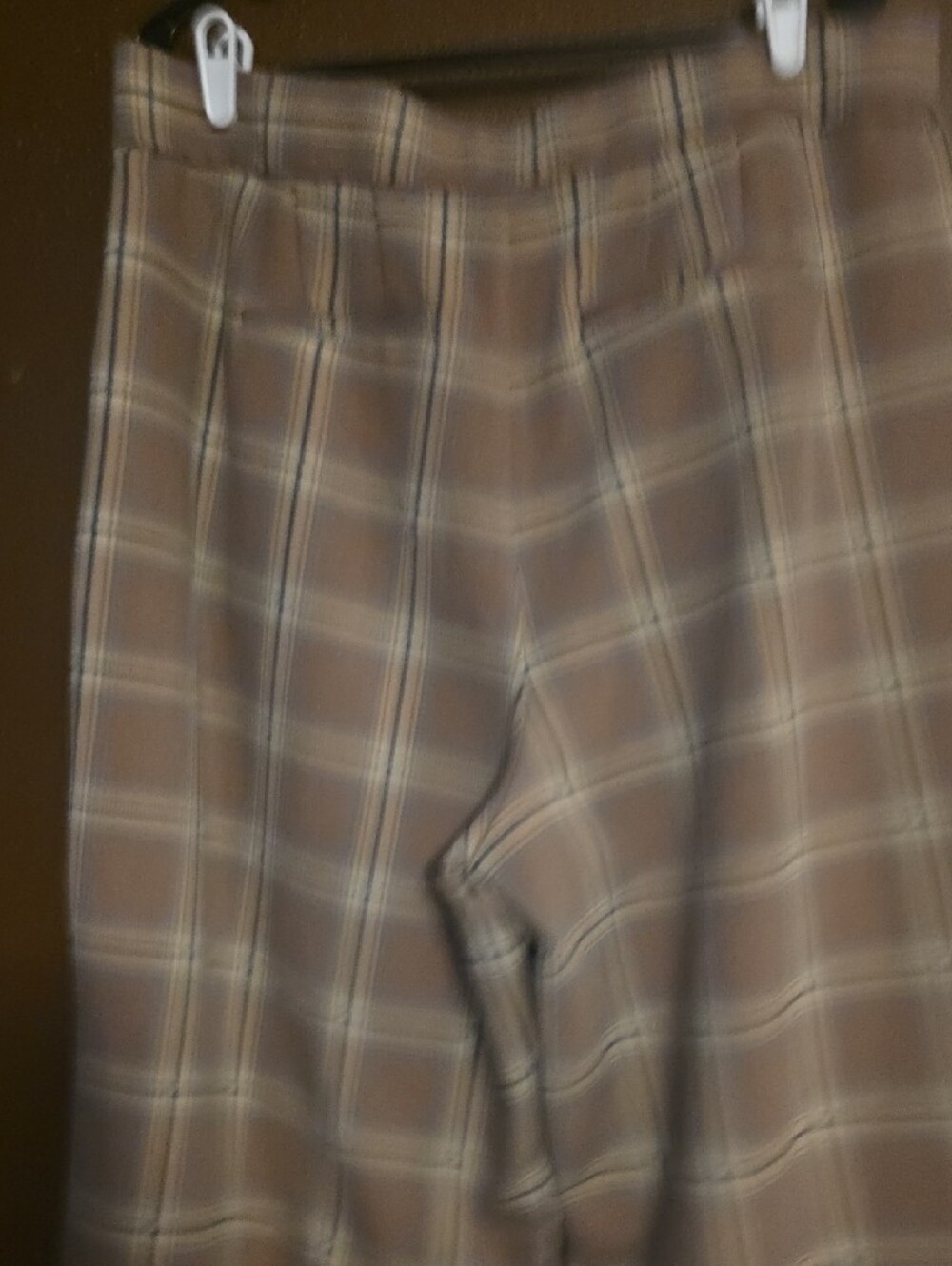 torrid Beige Plaid Wide Leg Pull On Trousers - Picture 4 of 4